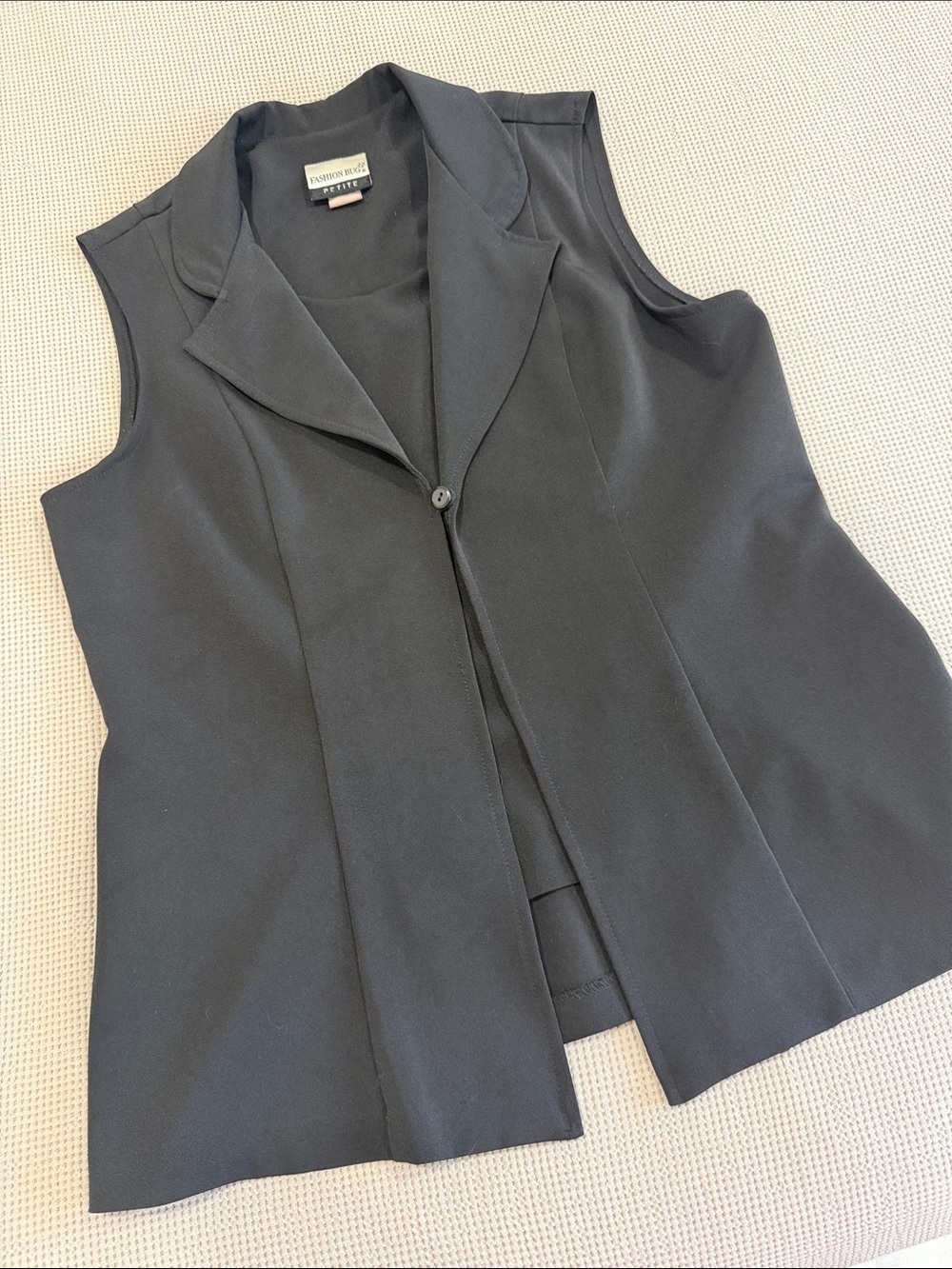 Fashion Bug Black Sleeveless Tailored Vest connected undershirt